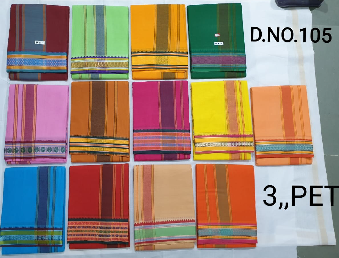 MEN PURE COTTON 3PET PANCHAKACHAM COTTON DHOTI-9X5 SIZE